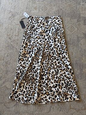 Babaton Leopard-Print Midi Skirt — Cream, Brown and Black